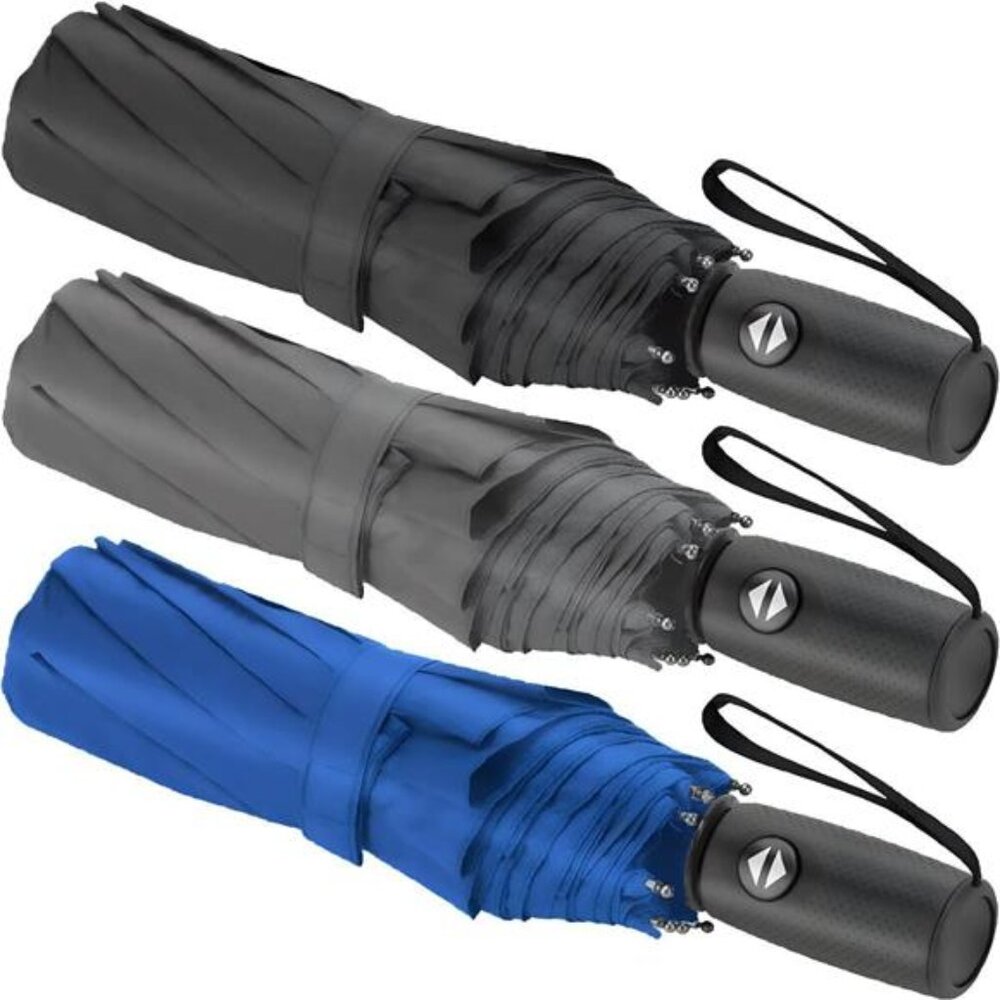 Imports 3 Pack Windproof Travel Rain Umbrellas - Compact, Light